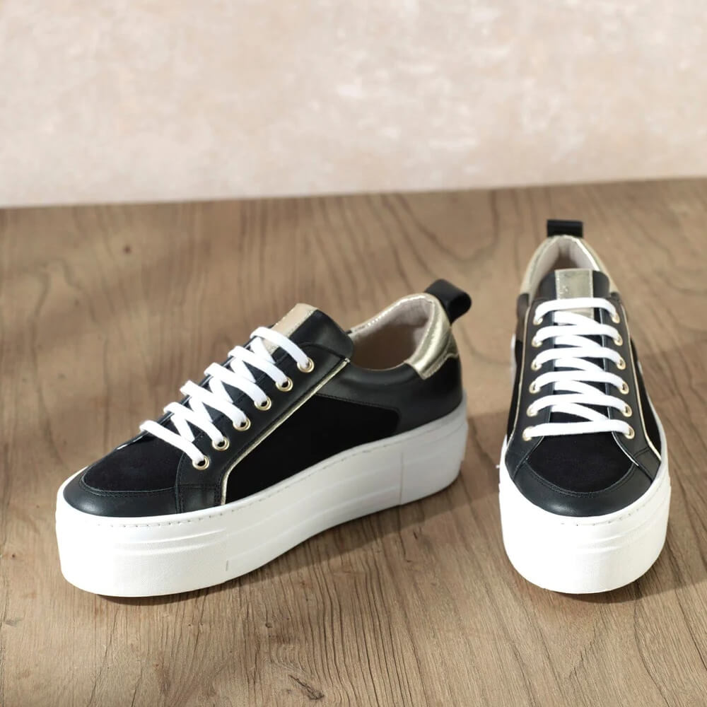 Black flatform trainers sales uk